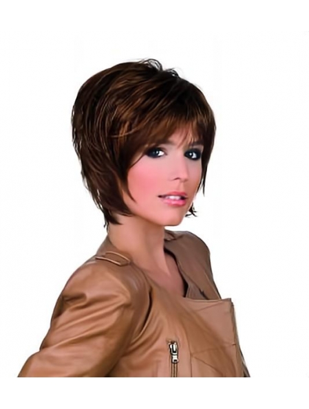 Soft Synthetic Auburn Lace Front Medium Wigs