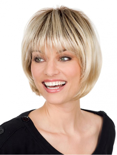 Radiant Blonde Monofilament Chin Length Wigs