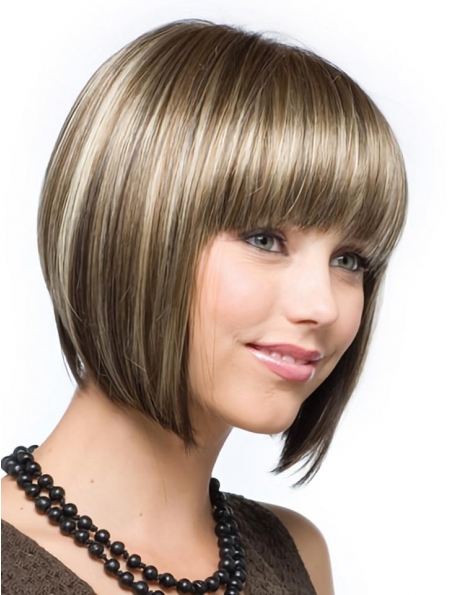 Great Brown Straight Chin Length Wigs For Cancer