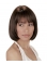 Brown Ideal Straight Indian Remy Hair Medium Wigs