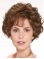 Chin Length Monofilament Brown Curly 10" Synthetic Beautiful Medium Wigs