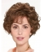 Chin Length Monofilament Brown Curly 10" Synthetic Beautiful Medium Wigs
