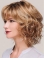 Monofilament Blonde Chin Length Curly 12" With Bangs Synthetic Wigs For Women