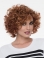 Curly Auburn With Bangs Mono Natural Looking Synthetic Lace Wigs