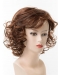 Durable Brown Curly Chin Length Synthetic Wigs