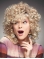Fashional Blonde Chin Length Curly With Bangs Beautiful Wigs
