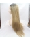 Golden Long Straight  Grunge Synthetic Lace Front Wigs For Women Without Bang