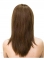 Lace Front Brown 16" Straight Long With Bangs Sleek Human Hair Women Wigs