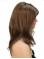 100% Hand-tied Brown 16" Long Straight  Without Bangs  Human Hair Women Wigs