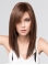 Trendy Brown 16" long Straight With Bangs  Monofilamen Synthetic Women Wigs