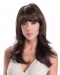 16" Long Straight With Bangs Brown  Monofilament Synthetic Wig For Cancer Patients