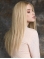 20'' Long Straight Blonde Layered Human Hair Women Wigs