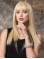  16" Long Blonde Straight Capless With Bangs Synthetic Women Wigs