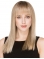 20''Long Blonde Straight Monofilament Human Hair Women Wigs