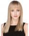 20''Long Blonde Straight Monofilament Human Hair Women Wigs