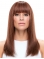 18" long Straight hand-tied Mono Top With Bangs Human Hair Women Wigs