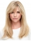  18" Long Straight With Bangs 100% Hand-Tied Mono Top Human Hair Women Wigs
