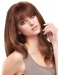 18'' Long Wavy Fashion Auburn Monofilament Lace Front Remy Human Hair Women Wigs
