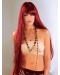 26'' Long Straight Capless 100% Real Human Hair  Red Women Wig