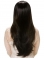 18'' Long Straight Sassy Black Mono TOP Lace Front Remy Human Hair Women Wigs