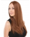 22'' Long Straight Sassy Auburn Mono Top Lace Front  100% Remy Human Hair Women Celebrity Wigs