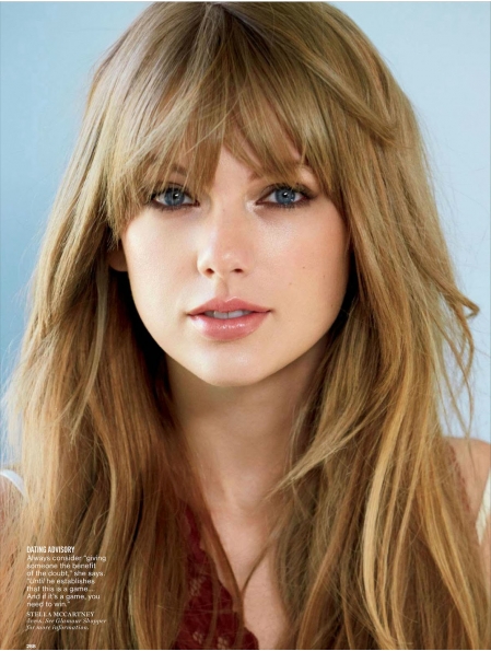 20'' High Quality Long Straight Capless Blonde With Bangs Remy Human Hair Taylor Swift Women Wigs