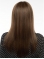 16'' Perfect Long Straight With Bangs Mono Top Brown Elegant Human Hair Women Wigs