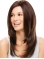 20" Long  Straight Lace Front Brown Women Human Hair Wigs