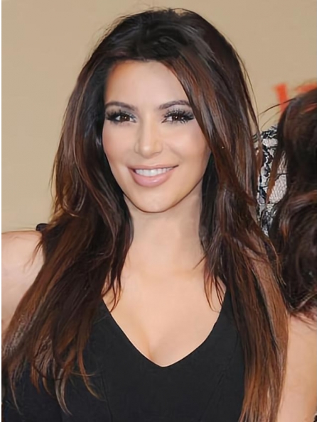 20'' Long Straight Full Lace Kim Kardashian 100% Human Hair Hair Women Wig