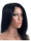 14'' Fashionable Black Straight 100% Hand-Tied Mono Top Long Human Hair Women Wigs