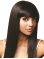 Easeful Black Straight Lace Front Long Human Hair Women Wigs