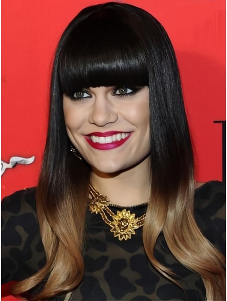 16'' Long Wavy Black Monofilament Lace Front Long  100% Remy Human Hair Women Wigs