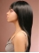 16'' Comfortable Black Straight Capless Long Indian Remy Human  Hair African American Women Wigs