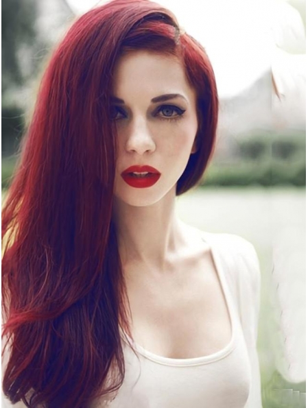20'' New Arrival Super Sexy Lace Front Red 100% Human Hair Women Wig 