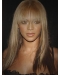 16 Inches Long Sraight Silky  Beyonce With Bang Lace Front Remy Hair Women Wig