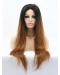 26 Inch Beautiful Long Straight Without Bangs Lace Front 100% Remy Hair Ombre Women Wigs