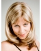14'' Beautiful Straight Shoulder Length Capless Blonde With Bangs Fantastic Synthetic Women Wigs