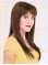  Gentle Brown Straight With Bangs Capless Remy Human Hair Long Women Wigs