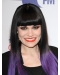 22'' Long Straight Lace Front Black to Purple Human Hair Women Ombre Wigs 