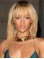 18'' Rihanna Gorgeous Blonde Long Layered Straight with Bangs Lace Front 100% Human Remy Human Hair Women Wig 