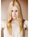  Perfect  22'' Blonde Straight 100% Hand-Tied Mono Top Synthetic Long Women Wigs