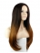 24 Inch Straight Without Bangs  Lace Front 100% Remy Human Hair Ombre Women Wigs