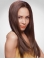 22'' Faddish Auburn Straight Mono Top Lace Front Long Human Hair Women Wigs