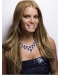22''  Remarkable Long Straight 100% Hand-Tied Human Hair Women Jessica Simpson Wig 