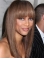 18''  Distinct Long Straight With  Bangs Glueless Lace Front Human Hair Tyra Banks Wigs