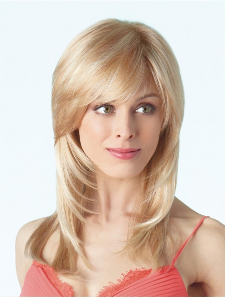 22'' New Design Long Straight Monofilament Blonde With Bangs Fabulous Synthetic Women Wigs