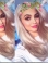 16'' Long Straight Platinum Blonde  Lace Front Synthetic Women Kylie Jenner Wigs
