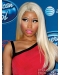 18" Long Straight Lace Front Platinum Blonde Women Synthetic Nicki Minaj Wigs
