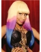 16" Long Straight With Bangs  Capless  Ombre/2 tone Synthetic Women Nicki Minaj Wig