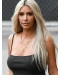  24" Long Straight Without Bangs Lace Front Synthetic Women Kim Kardashian Wigs